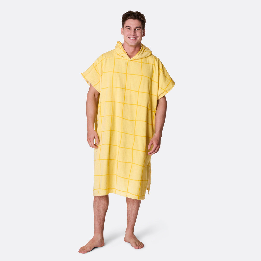 Keltainen kylpyponcho