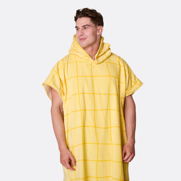 Keltainen kylpyponcho