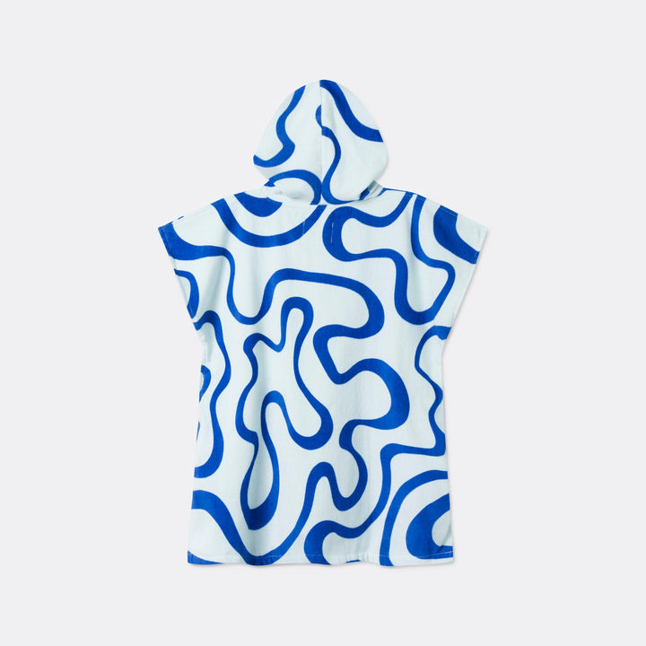 Lasten sininen aaltoileva kylpyponcho