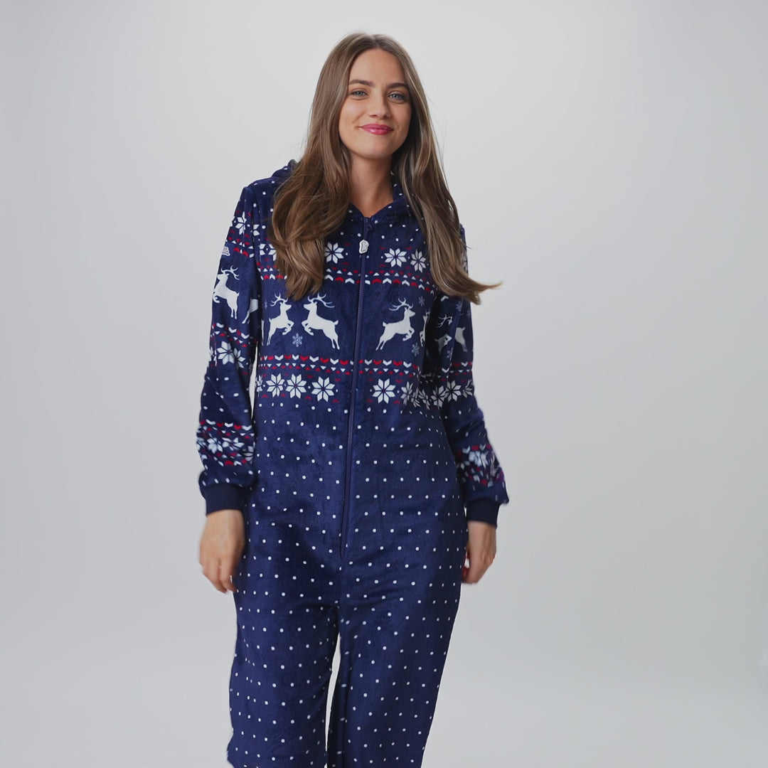Naisten sininen joulu Onesie