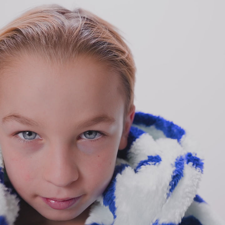 Lasten Sininen Aaltoileva Teddy HappyHoodie