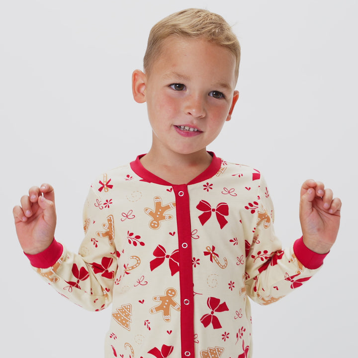 Lasten piparkakku overall-joulupyjama