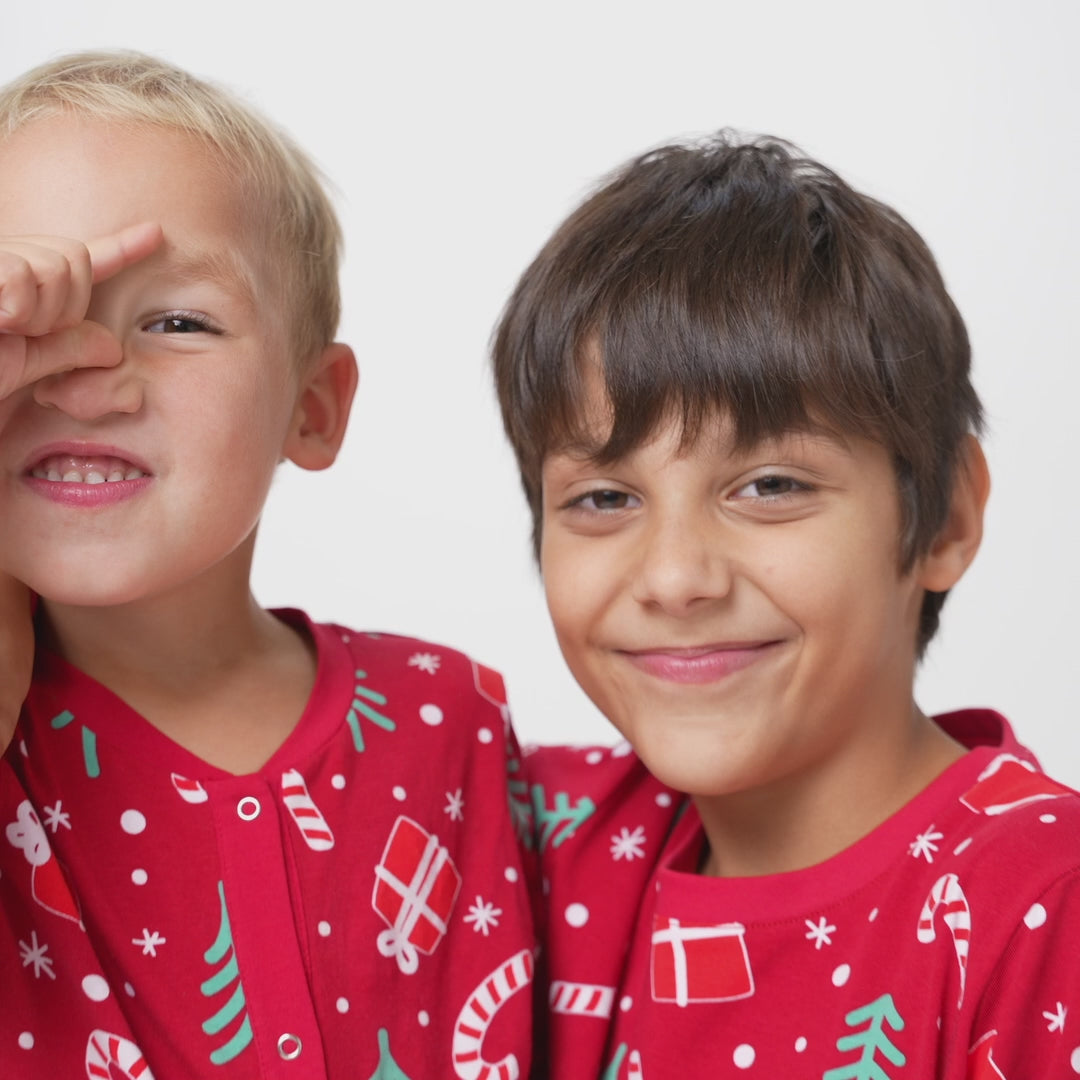Lasten Punainen Joulukuvio Joulupyjama