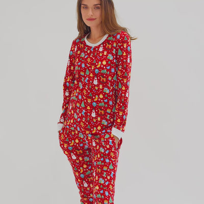 Naisten Punainen Joulu-Unelma Pyjama