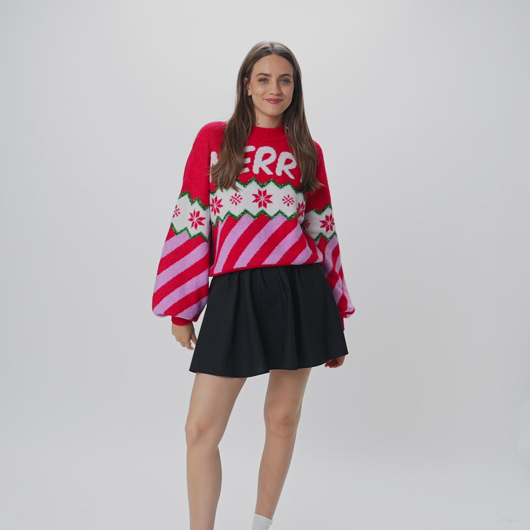 Naisten Merry Xmas Oversized Jouluneule