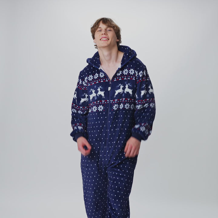 Miesten sininen joulu Onesie