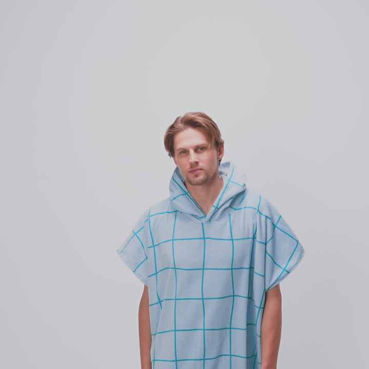 Sininen kylpyponcho