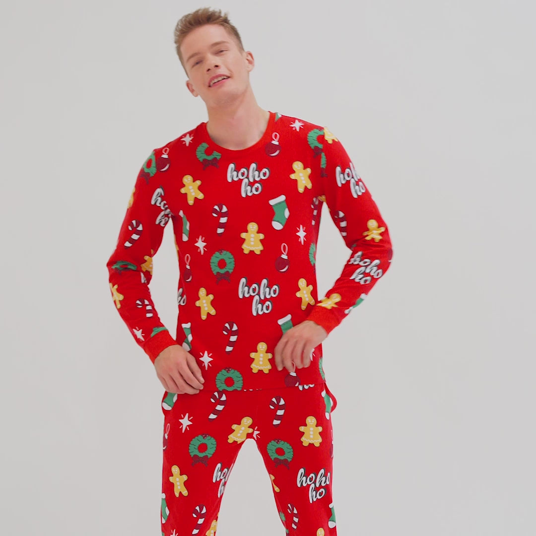 Miesten Punainen Hohoho Joulupyjama