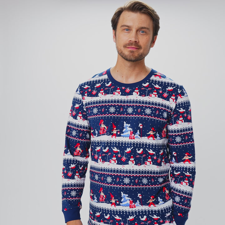 Miesten joulumaisema joulupyjama
