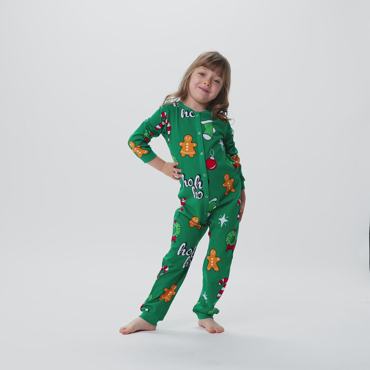 Lasten Vihreä Hohoho Overall Joulupyjama