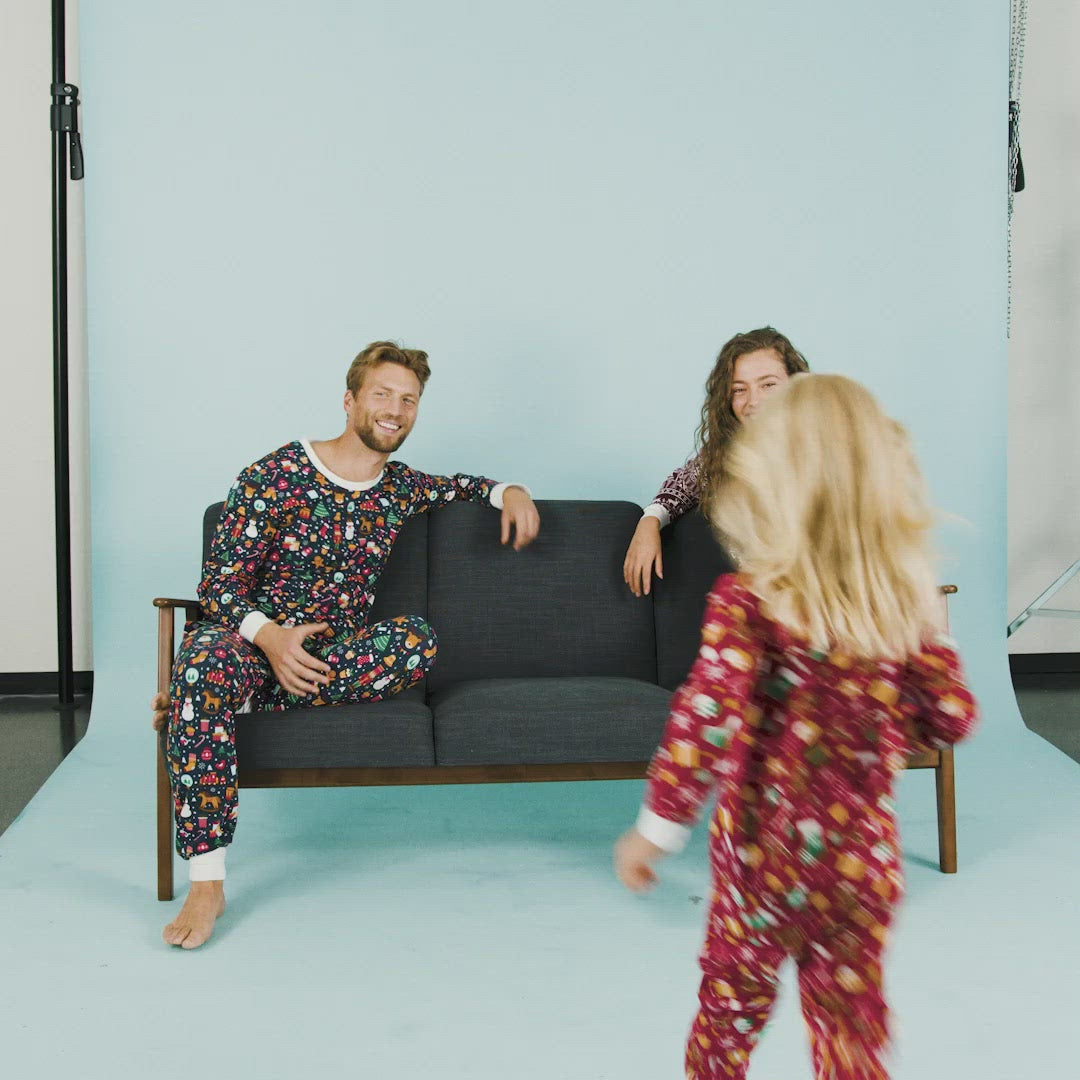 Lasten Sininen Neulottu Pyjama