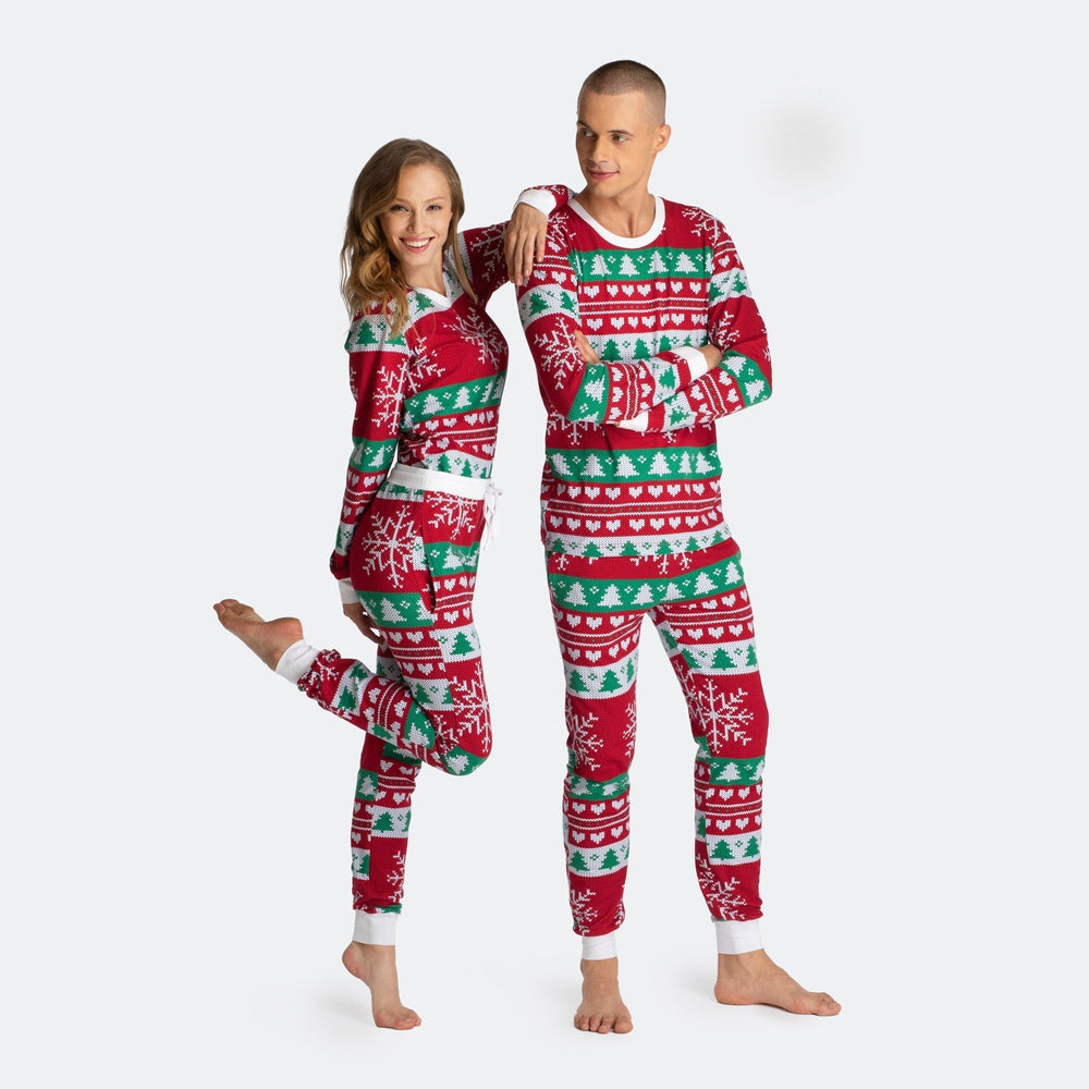 Neulottu Joulupyjamat Perhe