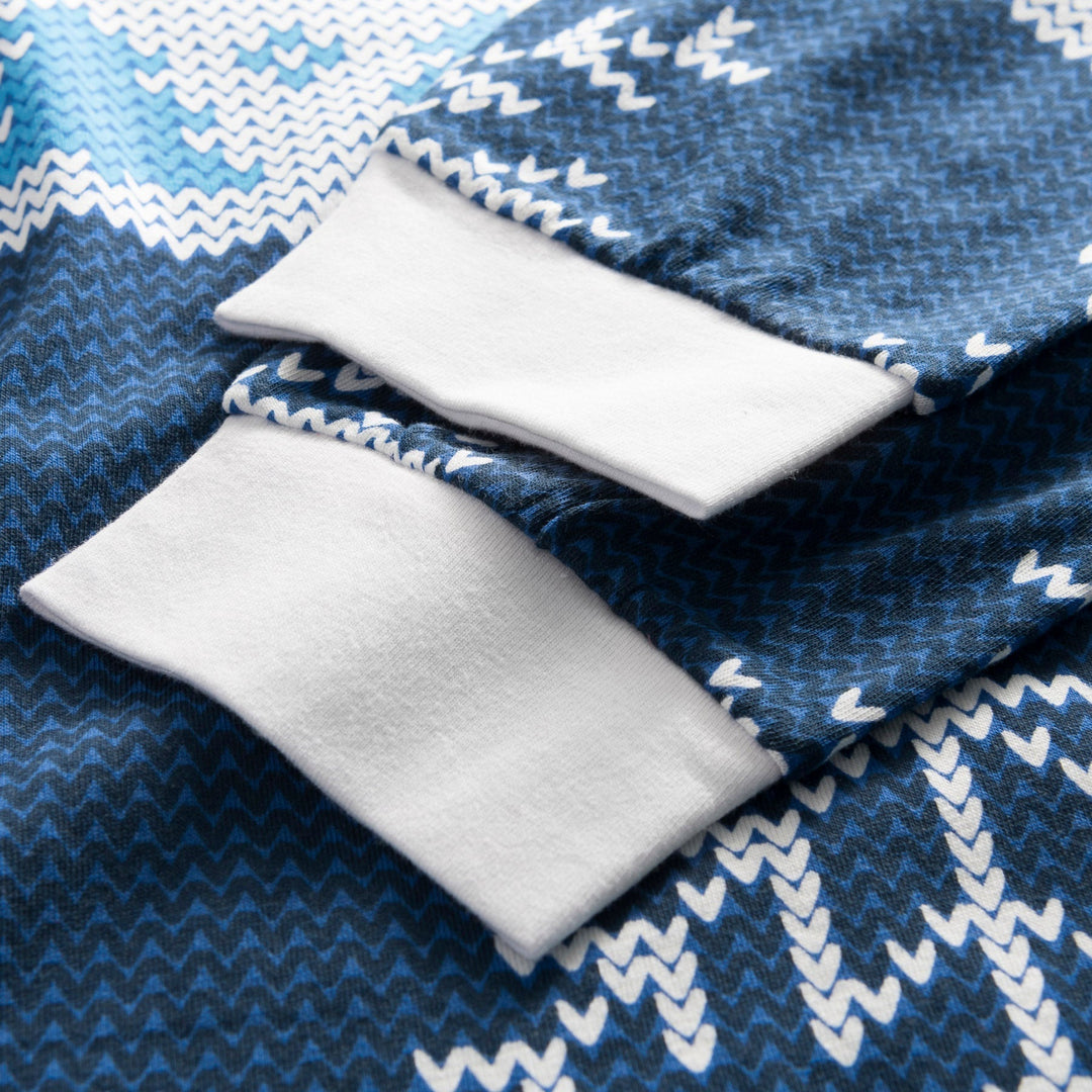 Sininen Neulottu Joulupyjamat Perhe