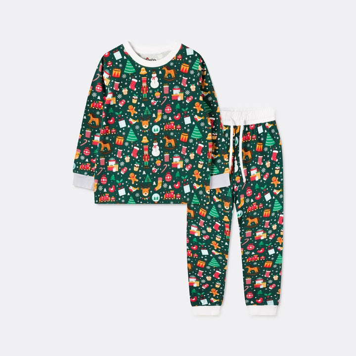 Vihreä Joulu-Unelma Joulupyjamat Perhe