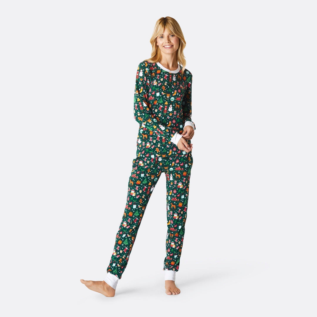 Vihreä Joulu-Unelma Joulupyjamat Perhe