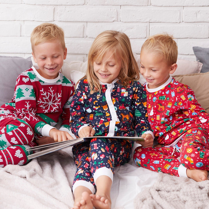 Lasten Neulottu Joulupyjama