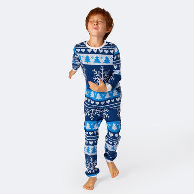 Lasten Sininen Neulottu Pyjama