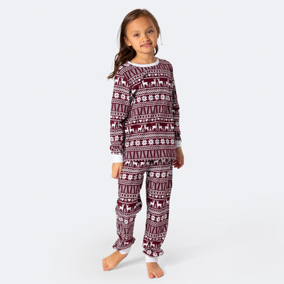 Lasten Viininpunainen Talvi Pyjama