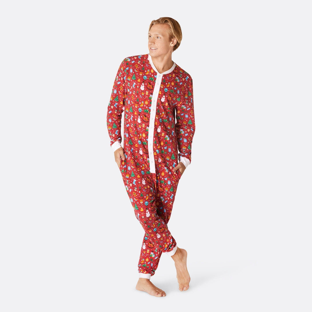 Miesten Punainen Joulu-Unelma Overall Joulupyjama