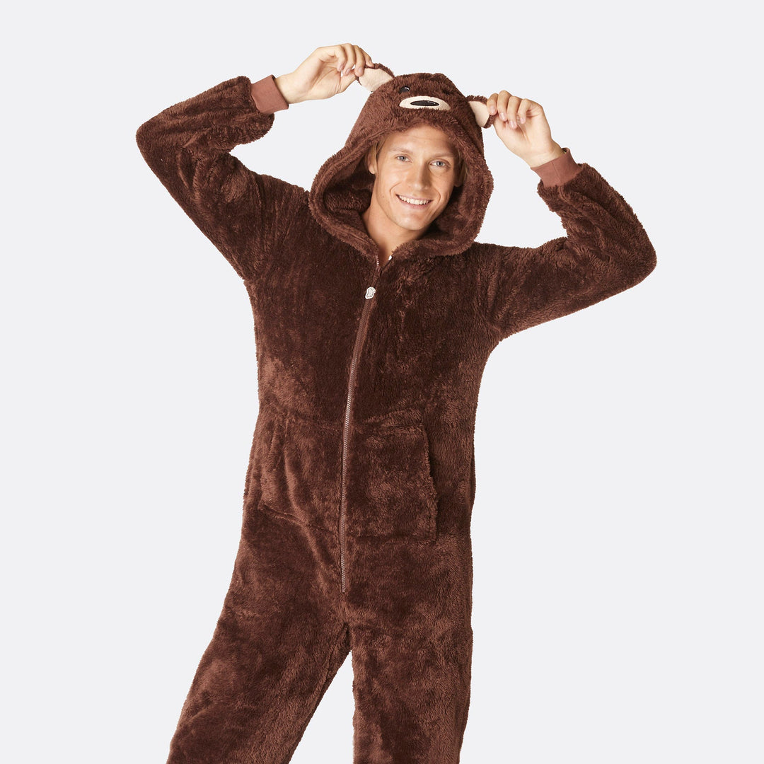 Miesten Ruskea Nallekarhu Onesie