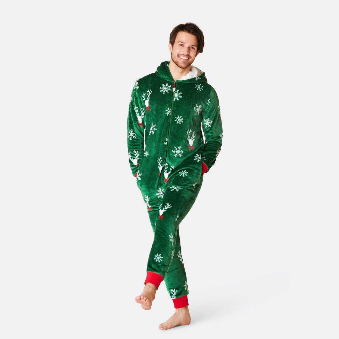 Miesten Vihreä Poro Onesie