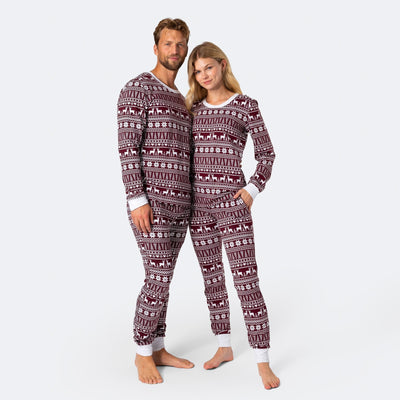 Miesten Viininpunainen Talvi Pyjama