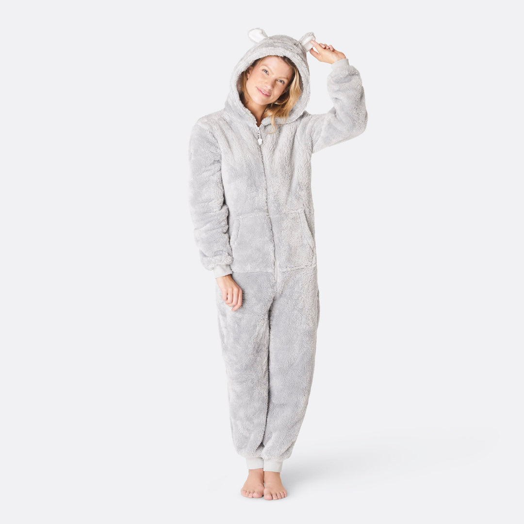 Naisten Harmaa Nallekarhu Onesie