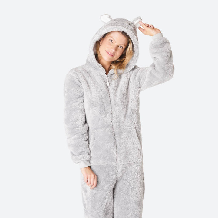 Naisten Harmaa Nallekarhu Onesie