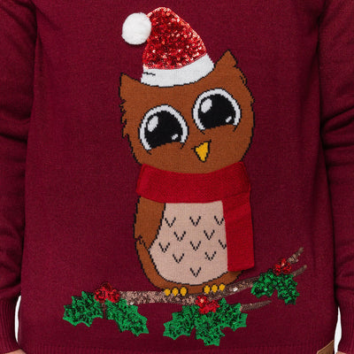 Naisten Owl I Want For Christmas Jouluneule