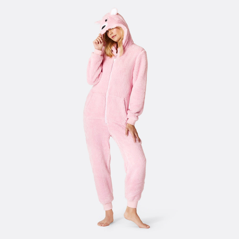 Naisten Pinkki Nallekarhu Onesie