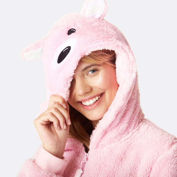 Naisten Pinkki Nallekarhu Onesie