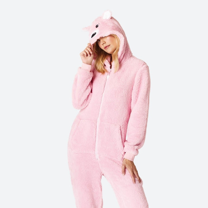 Naisten Pinkki Nallekarhu Onesie