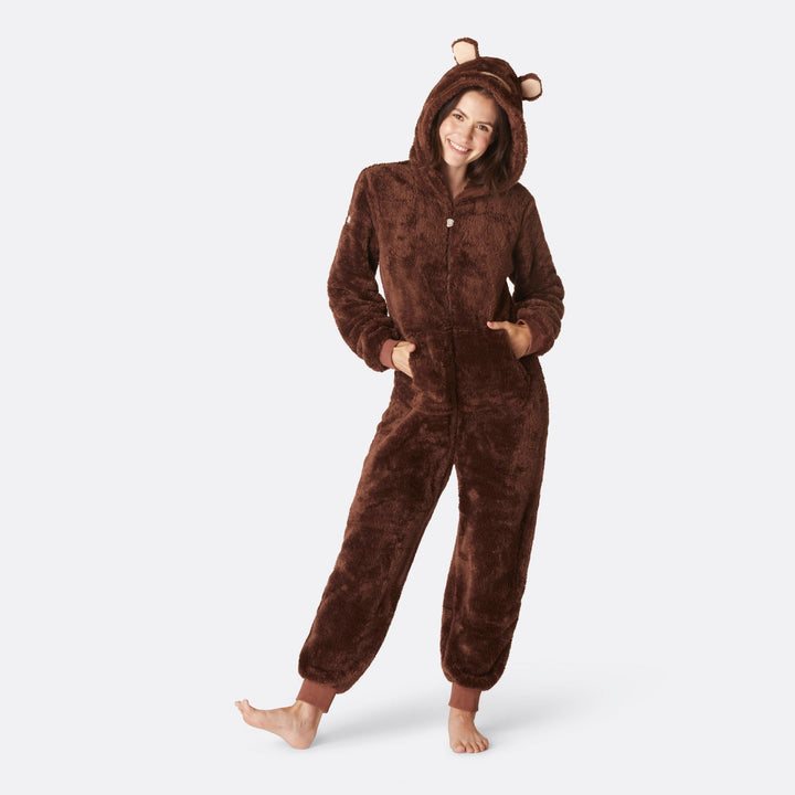 Naisten Ruskea Nallekarhu Onesie