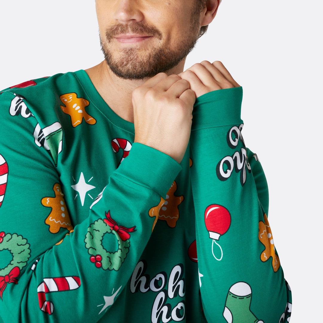 Miesten Vihreä Hohoho Joulupyjama