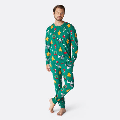 Miesten Vihreä Hohoho Joulupyjama