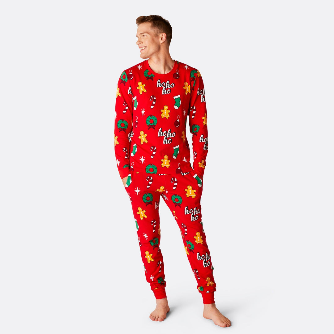 Miesten Punainen Hohoho Joulupyjama